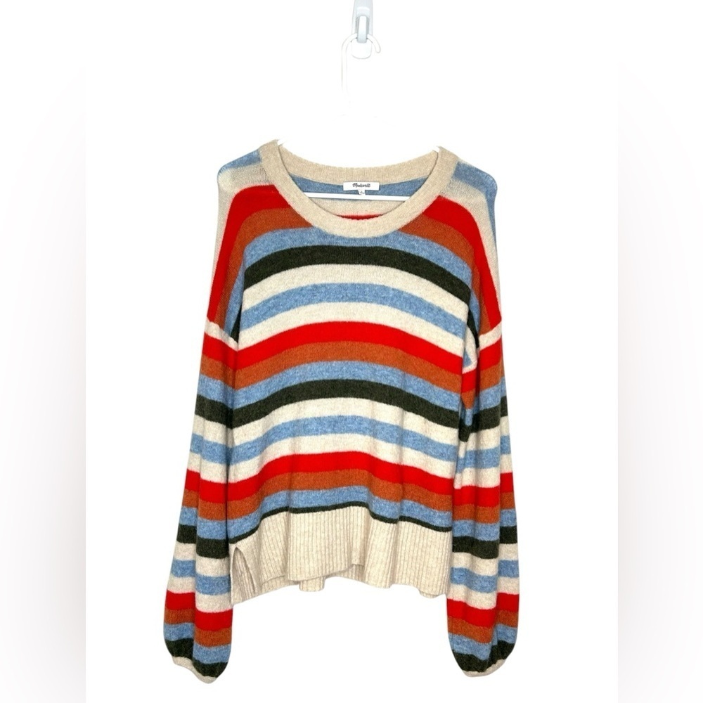 Madewell Payton Striped Sweater Sz S Merino Wool/Alpaca blend Cozy Colorful Boho